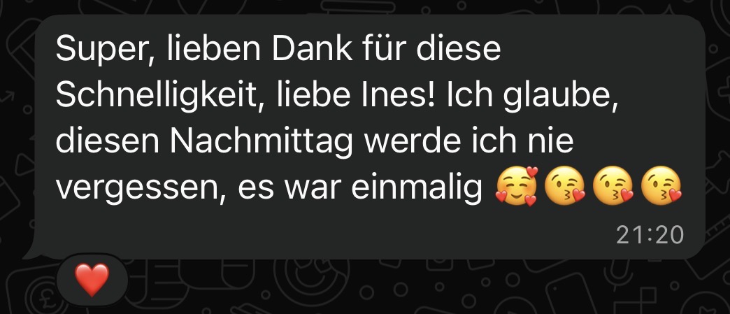 „Diesen Nachmittag werde ich nie vergessen, es war einmalig.“