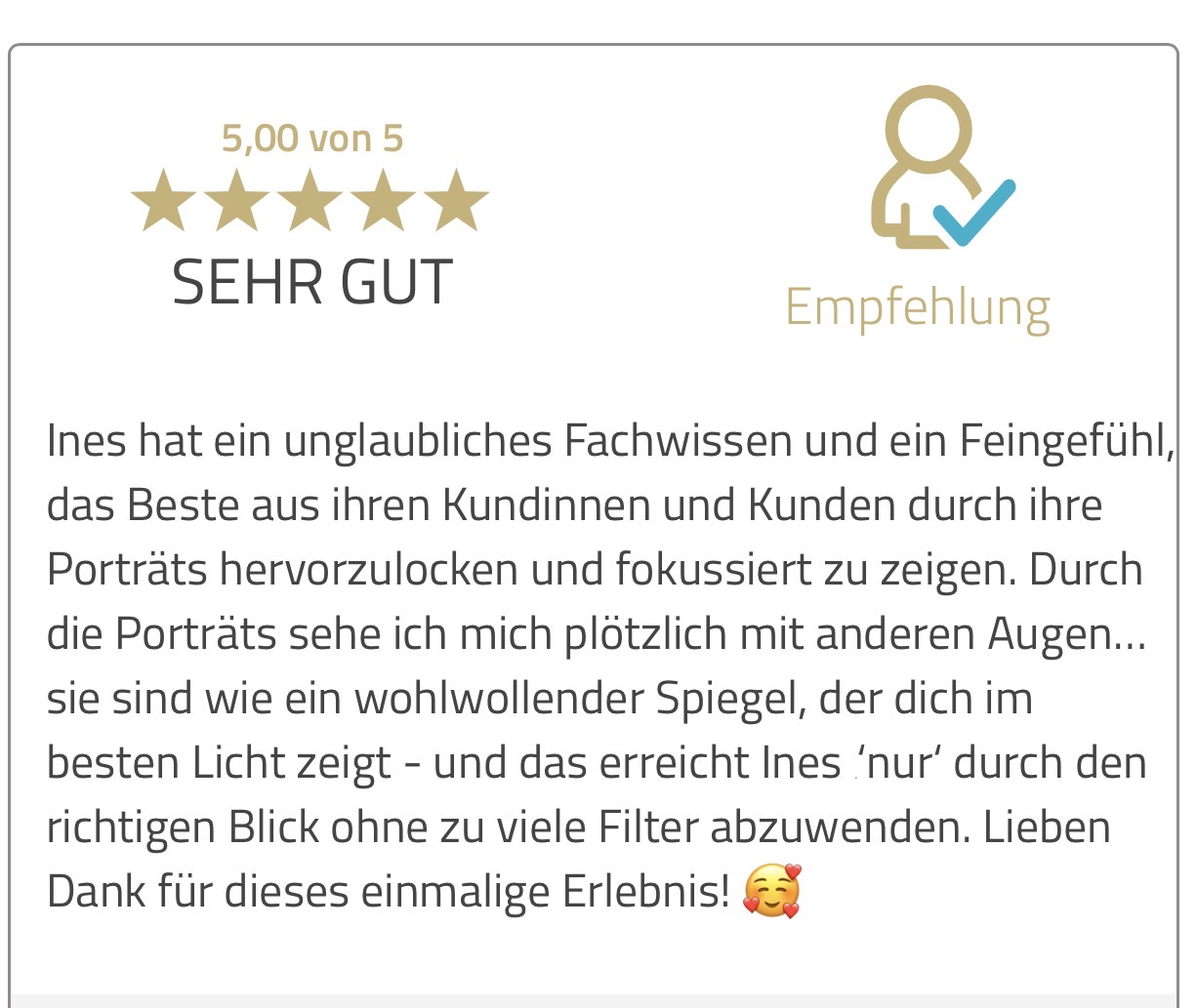 5,00 von 5 – „Unglaubliches Fachwissen und Feingefühl… wohlwollender Spiegel.“