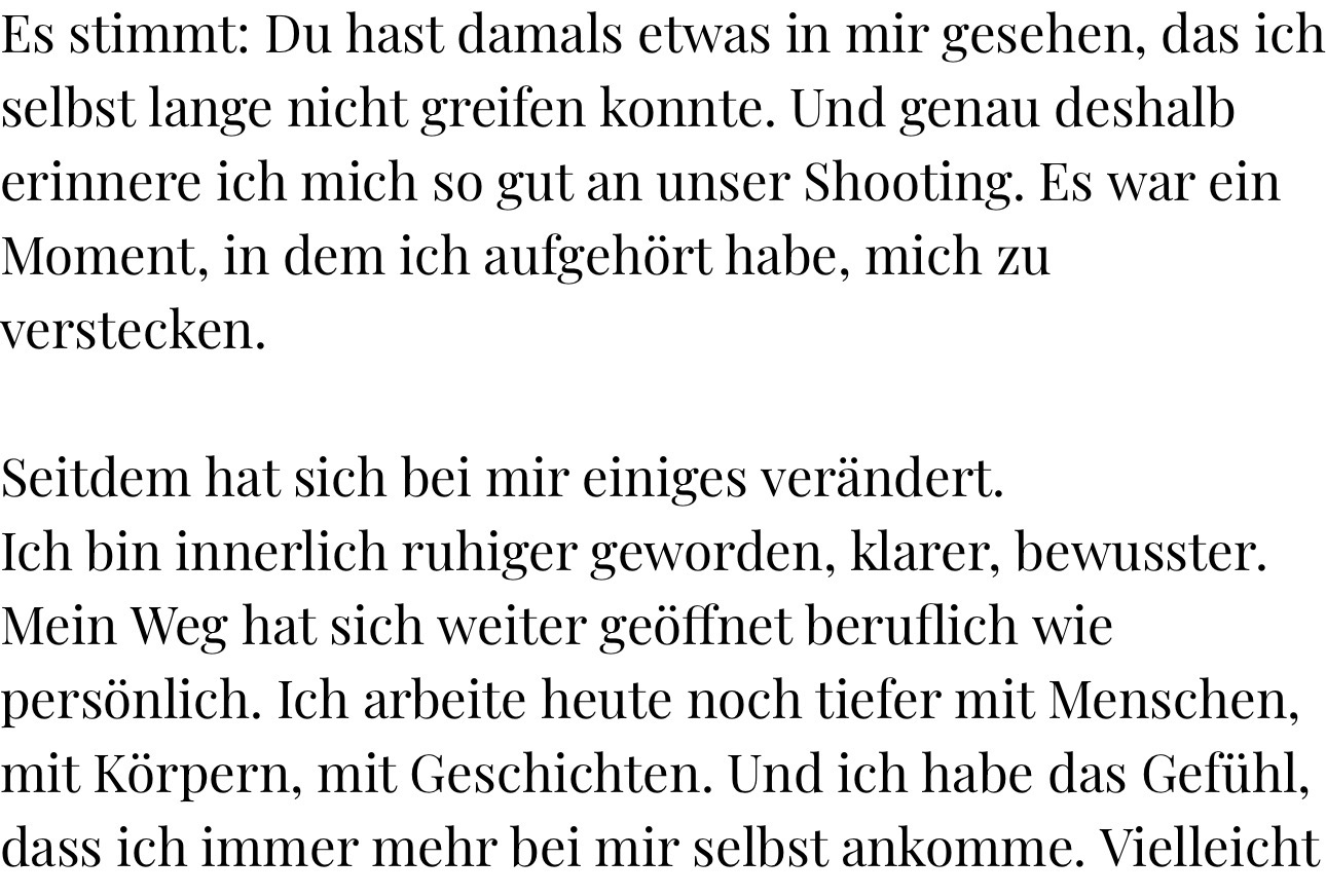„Es war ein Moment, in dem ich aufgehört habe, mich zu verstecken.“